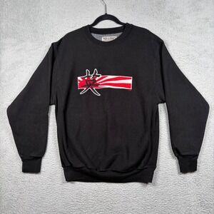 Steve & Barrys Japanese Rising Sun Shirt Mens M Sweatshirt Black Kanji "Ei" Y2K